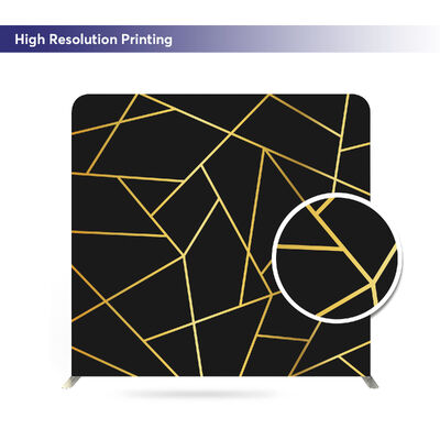 Gold Geometric Custom Tension Fabric Display Double Sided Pillow Case Backdrop Banner Event Booth Tension Fabric Backdrop