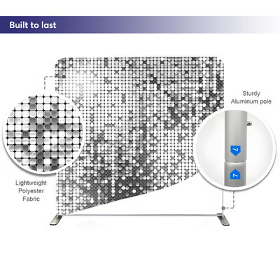 Sparkling Silver Sequin Wall Backdrop Cover For Party Tension Fabric Display Double Sided Pillow Case Backdrop Banner 
