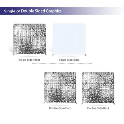 Sparkling Silver Sequin Wall Backdrop Cover For Party Tension Fabric Display Double Sided Pillow Case Backdrop Banner 