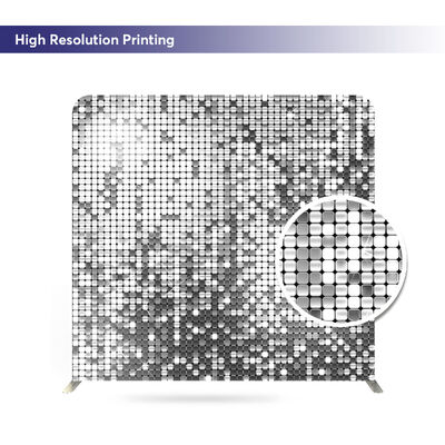 Sparkling Silver Sequin Wall Backdrop Cover For Party Tension Fabric Display Double Sided Pillow Case Backdrop Banner 