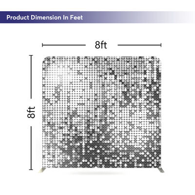 Sparkling Silver Sequin Wall Backdrop Cover For Party Tension Fabric Display Double Sided Pillow Case Backdrop Banner 