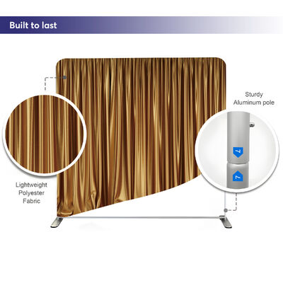 Gold Drape Pillow Case Photo Booth Straight Backdrop Wall Pillow Cover Backdrop With Stand For Birthday Wedding Baby Shower Party