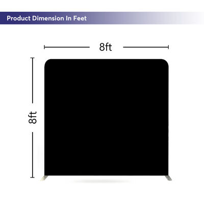 Solid Black Double Sided Pillow Case Backdrop Banner Event Booth Tension Fabric Backdrop Custom Straight Tension Fabric Display