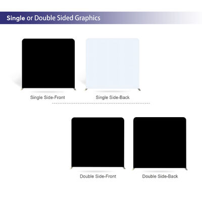 Solid Black Double Sided Pillow Case Backdrop Banner Event Booth Tension Fabric Backdrop Custom Straight Tension Fabric Display