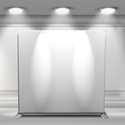Solid White Double Sided Pillow Case Backdrop Banner Event Booth Tension Fabric Backdrop Custom Straight Tension Fabric Display