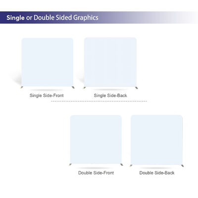 Solid White Double Sided Pillow Case Backdrop Banner Event Booth Tension Fabric Backdrop Custom Straight Tension Fabric Display