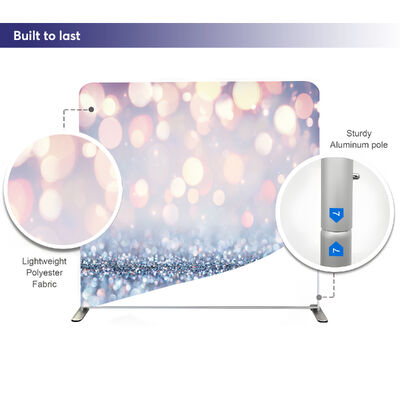 Tool Free Aluminum Tube Trade Show Booth Display Portable Exhibition Backdrop Wall Tension Fabric Double Sided Backdrop