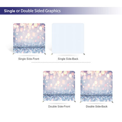 Tool Free Aluminum Tube Trade Show Booth Display Portable Exhibition Backdrop Wall Tension Fabric Double Sided Backdrop