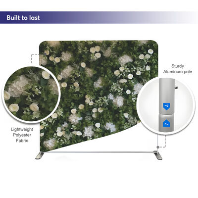 Tool Free Trade Show Booth Display Portable Exhibition Backdrop Wall Tension Fabric Double Sided Banner Stand