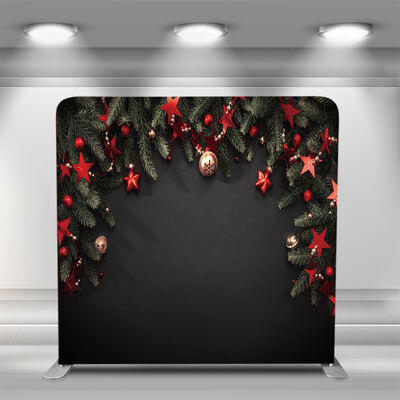 Straight Custom Banner Backdrop Aluminum Tube Exhibition Backdrop Stand Fabric Media Wall For Trade Show Fair