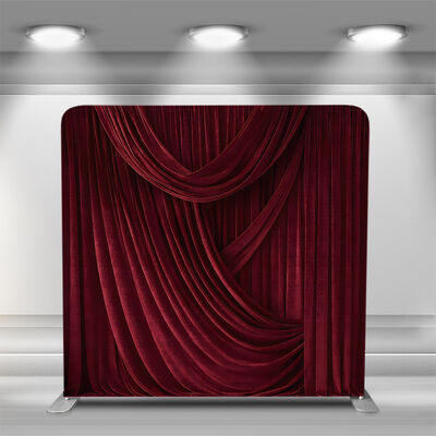 Custom Tension Fabric Display Portable Aluminum Frame Exhibition Backdrop For Trade Show Fair