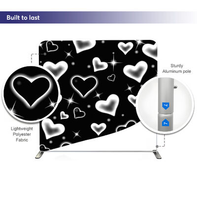 Foldable Aluminum Exhibition Booth Tension Fabric Backdrop Stand Media Walls For Trade Shows