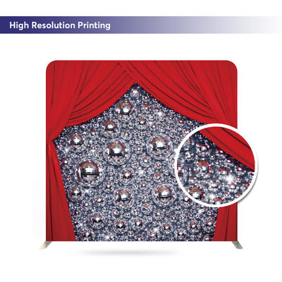 Customized Printing Exhibition Backdrop Display Portable Aluminum Frame Tension Fabric Display Wedding Backdrop Stand
