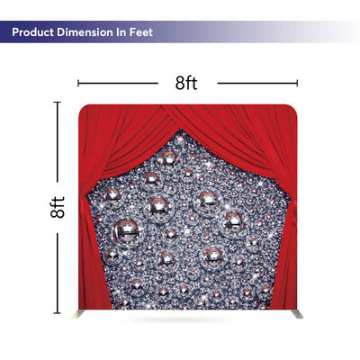 Customized Printing Exhibition Backdrop Display Portable Aluminum Frame Tension Fabric Display Wedding Backdrop Stand