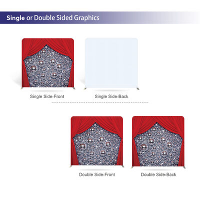 Customized Printing Exhibition Backdrop Display Portable Aluminum Frame Tension Fabric Display Wedding Backdrop Stand