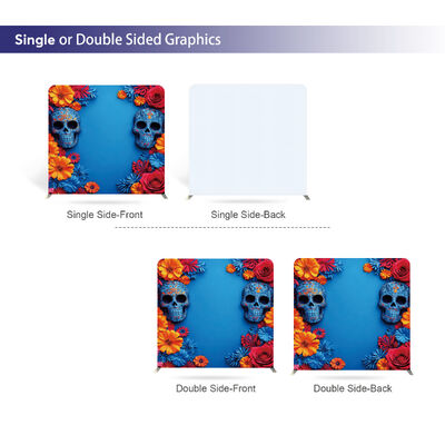 Custom Dye Sublimation Printed Tension Fabric Backdrop Waterproof Aluminum Frame Portable Exhibition Backdrop Display