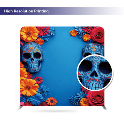 Custom Dye Sublimation Printed Tension Fabric Backdrop Waterproof Aluminum Frame Portable Exhibition Backdrop Display