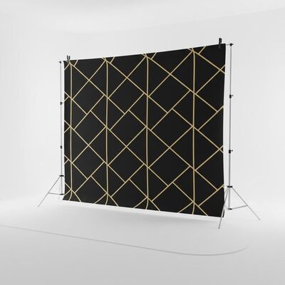 8x8ft Pillowcase Backdrop with Dye Sublimation Printing and Portable Fabric Stand for Exhibition Booth