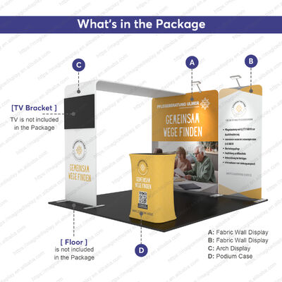 10x10ft Portable Trade Show Booth Aluminum Exhibition Stands Tool Free Custom Printed Advertising Backdrop