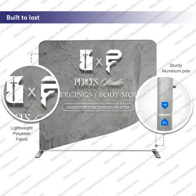 Customized Portable Advertising Exhibition Tension Fabric Banner Backdrop Trade Show Display Booth