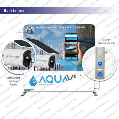 Custom Portable Trade Show Booth Display 10x10FT Heavy Duty Aluminum Alloy Tension Fabric Backdrop