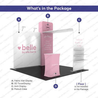 10x10ft Aluminum Tension Fabric Shelf Display Portable Advertising Promotion Exhibition Trade Show Booth