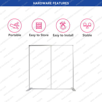 Exhibition Custom Logo Aluminum Tube Stand Banner Backdrop Durable Straight Tension Fabric Backdrop Display