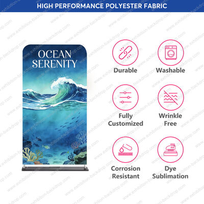 Foldable Tension Fabric Display Stand For Exhibition Expo Portable Trade Show Media Wall Display