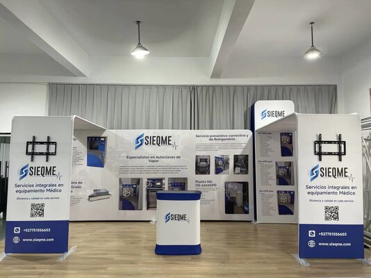 6x3m Trade Show Booth Portable Straight Wall Tension Fabric Display Kit Ideal for Exhibitions Show Display