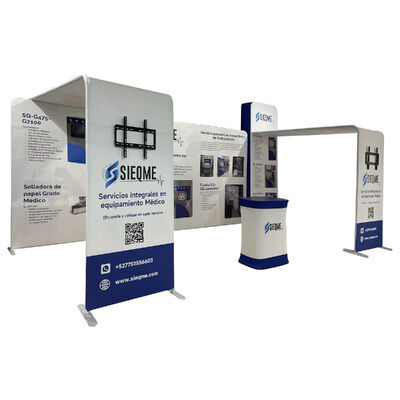 6x3m Trade Show Booth Portable Straight Wall Tension Fabric Display Kit Ideal for Exhibitions Show Display