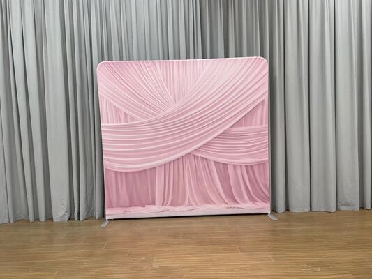 8x8ft Pillowcase Backdrop Pink CurtainsPrint Wrinkle Resistant Stretch Fabric for Event Exhibitors and Trade Shows