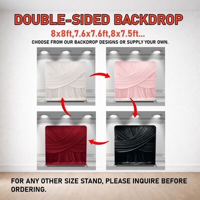 8x8ft Pillowcase Backdrop Pink CurtainsPrint Wrinkle Resistant Stretch Fabric for Event Exhibitors and Trade Shows