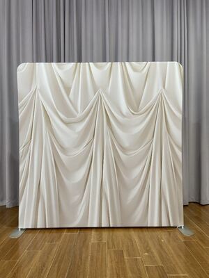 Black Curtain Double-Sided Custom Straight Tension Fabric Backdrop for Event Booth Display with Dye Sublimation Printing