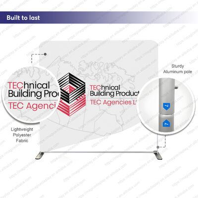 Trade Show Booth Portable Aluminum Tension Fabric Display with Shelves Podium and LED Lighting for Exhibitions and Events