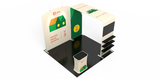 10x10ft Trade Show Booth Featuring  Customizable Display with Aluminum Tube Stand