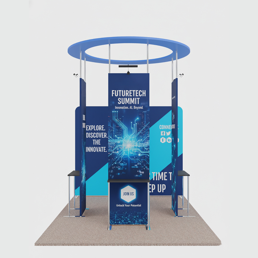 Trade Show Booth Tension Fabric Structure Stretch Graphic Lightweight ...