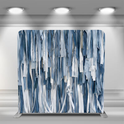 Denim Fringe Backdrop Pillow Case Cover Backdrop Custom Trade Show Advertising Banner Tension Fabric Display Portable Backdrop Stand