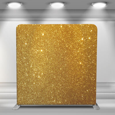 Gold Glitter Lightweight Wedding Tension Fabric Backdrop Wall Custom Foldable Aluminum Stand